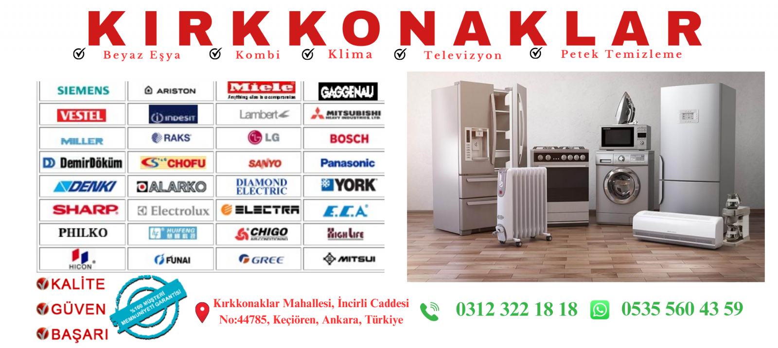 kırkkonaklar Beyaz Eşya Servisi